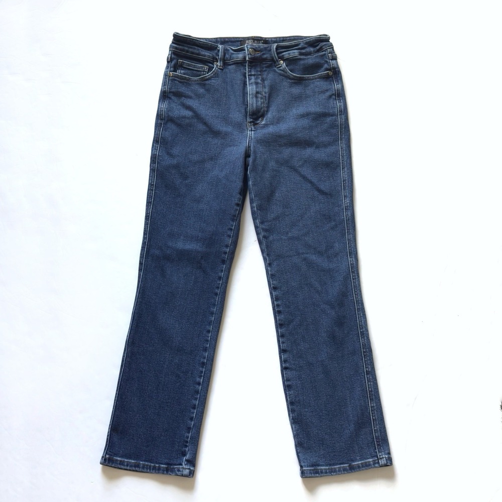 Judy Blue Straight Leg Jeans Womens 11 30 High Waist Stretch Medium Wash Denim